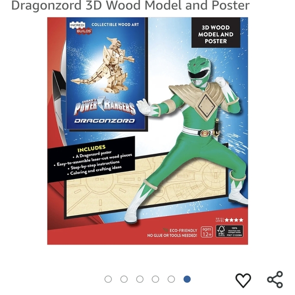 IncrediBuilds: Power Rangers: Dragonzord 3D Wood Model and Poster - Picture 6 of 12